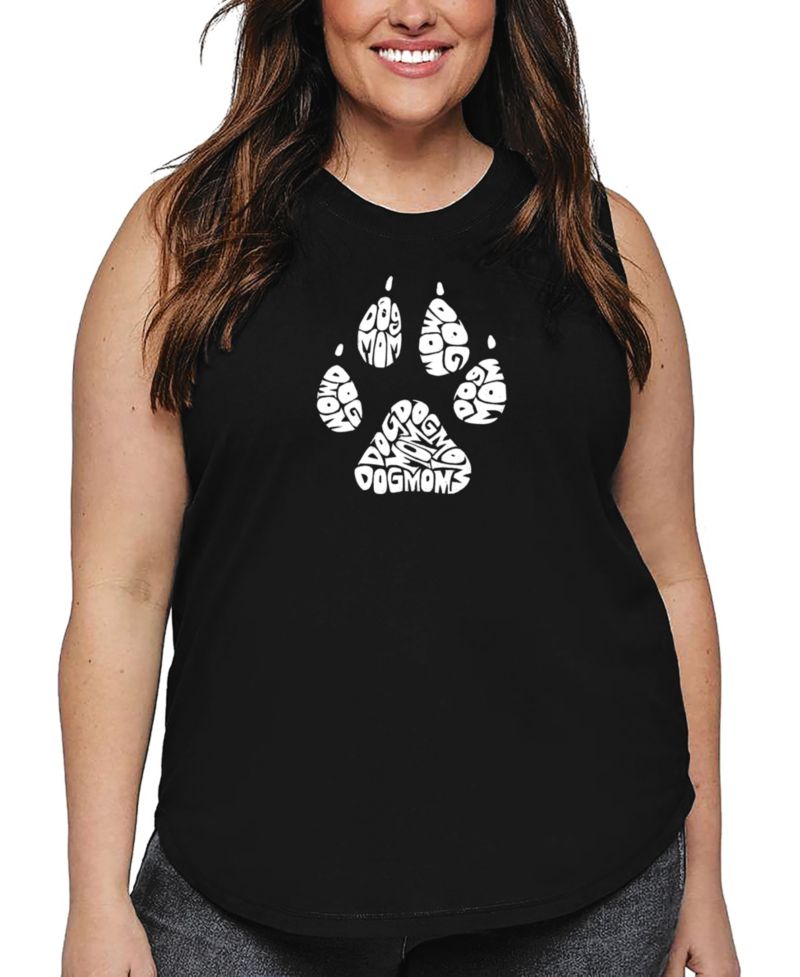 Plus Size Dog Mom Word Art Tank Top