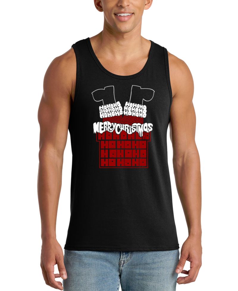 Men's Santa Claus Down The Chimney Graphic Tank Top