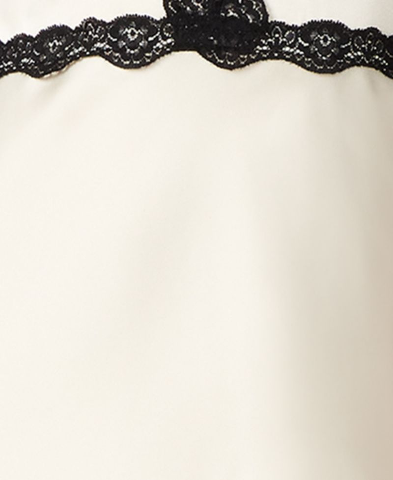 V-Neck Midi Dress with Black Lace Detailing