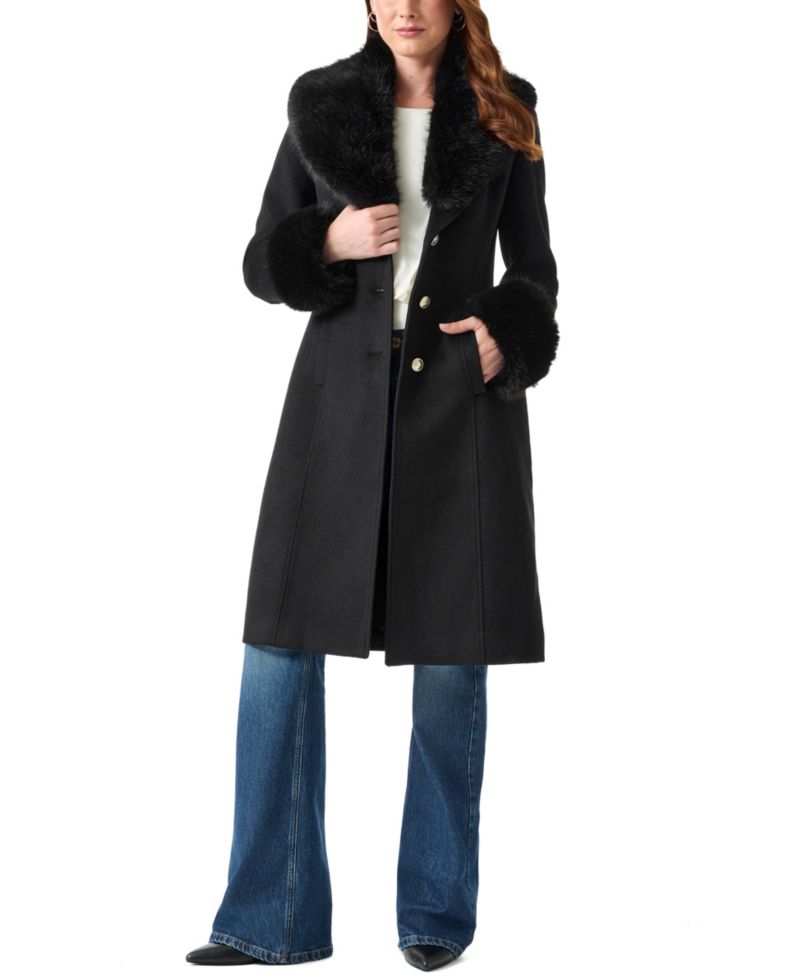 Women's Faux-Fur Trimmed Coat