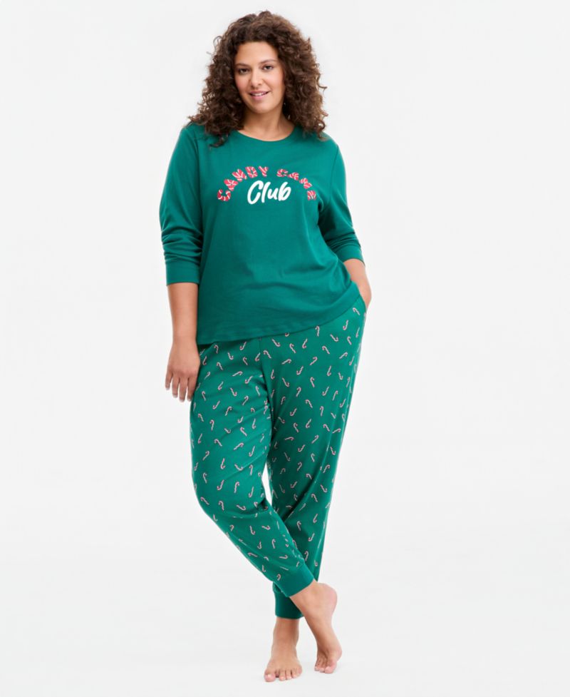 Plus Size Candy Cane Pajama Set