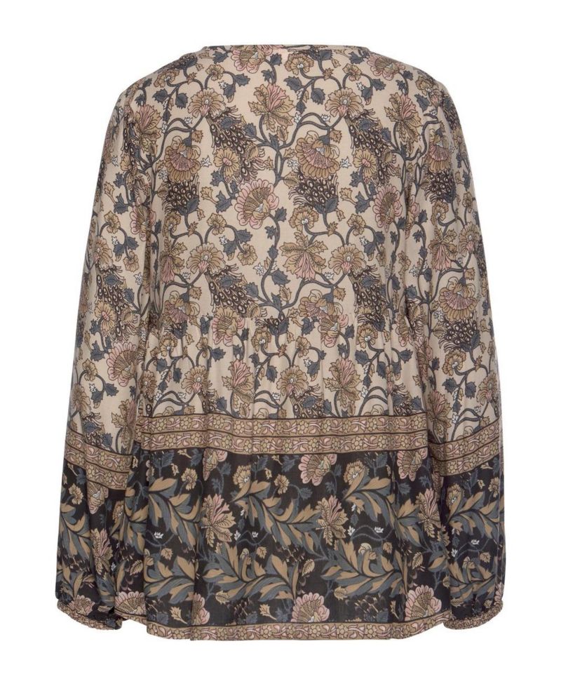 Women's Viscose Floral Print Peasant Look Blouse
