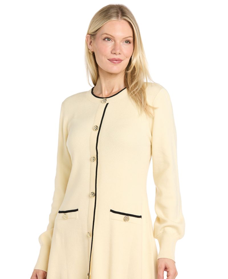 Women's Long-Sleeve Scoop-Neck Sweater Dress