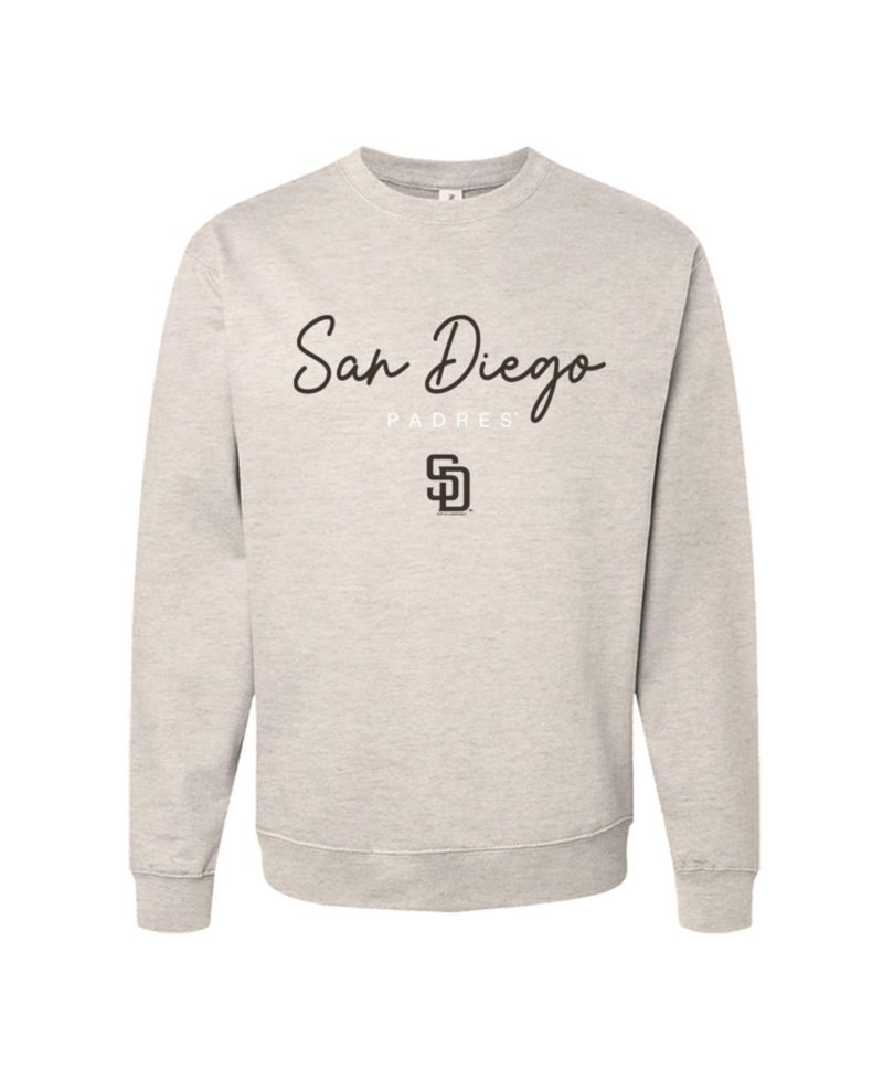 Women's Oatmeal San Diego Padres Pigment Dye Crewneck Sweatshirt