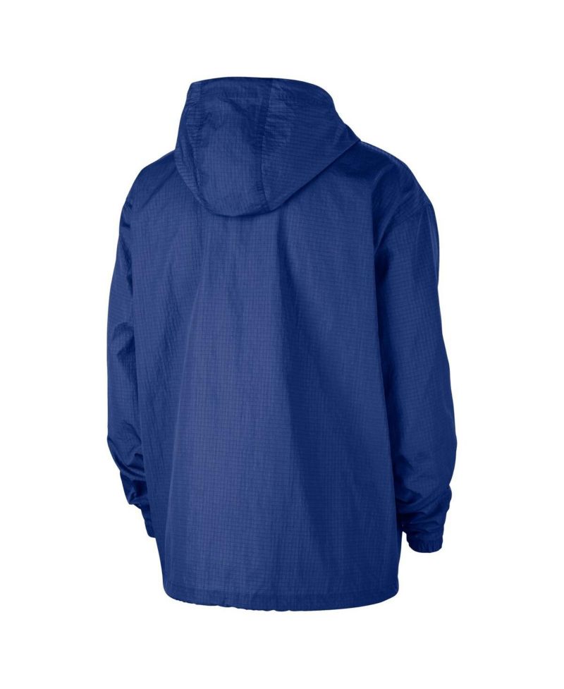 Men's Royal Golden State Warriors Courtside Premium Club Anorak Quarter-Zip Pullover Hoodie