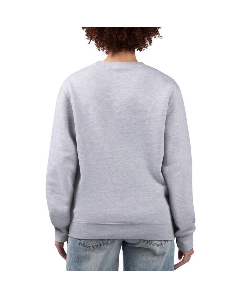 Women's Heather Gray Chicago Bears Football Logo Graphic Fleece Tri-Blend Pullover Sweatshirt