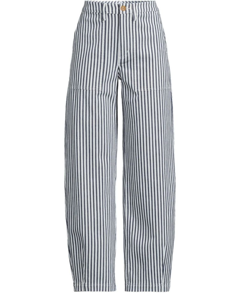 Women's Chino High Rise Barrel Leg Utility Ankle Pants