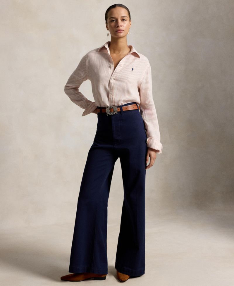 Women's Classic-Fit Striped Linen Shirt
