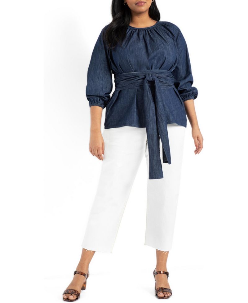 Women's Dramatic Faux Wrap Top