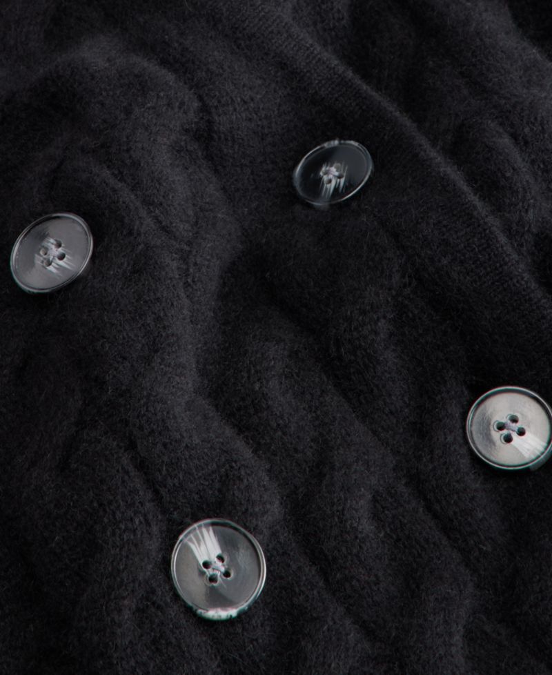 Women's 100% Cashmere Cable-Knit V-Neck Cardigan