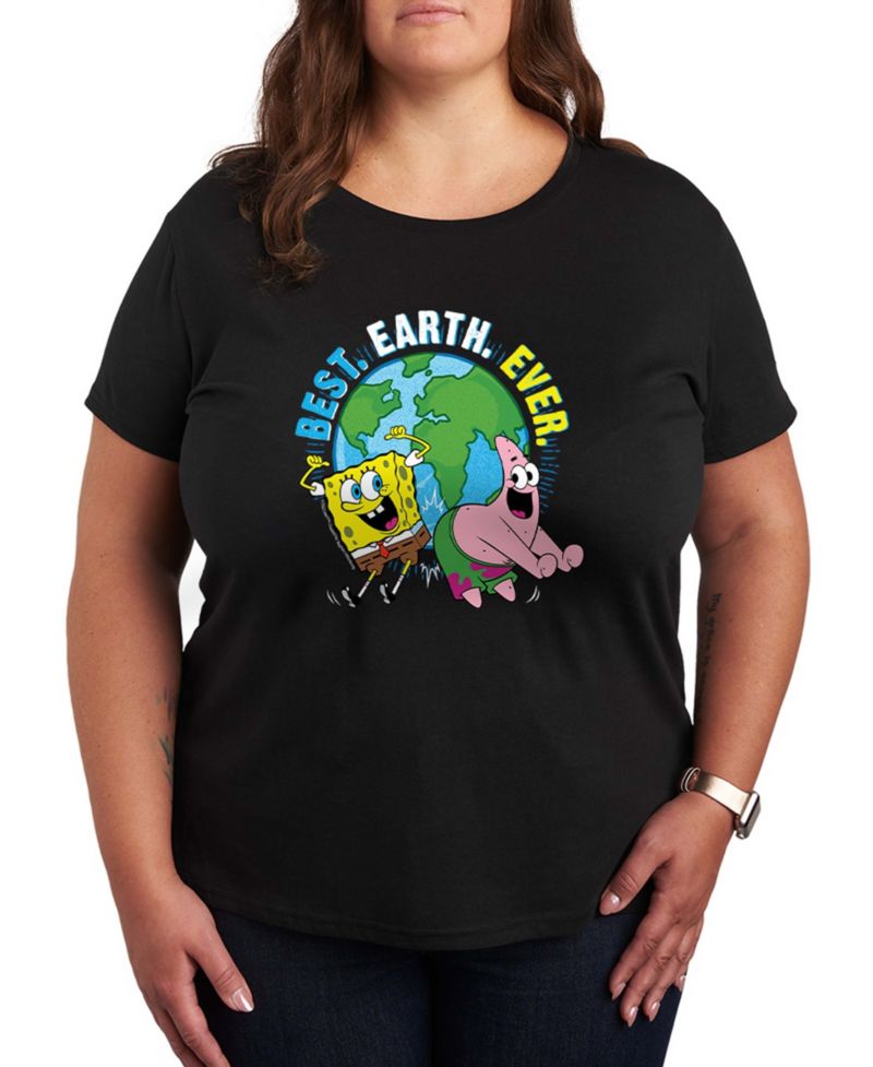 Plus Size Square Pants Best Earth Ever Short-Sleeve Graphic T-Shirt