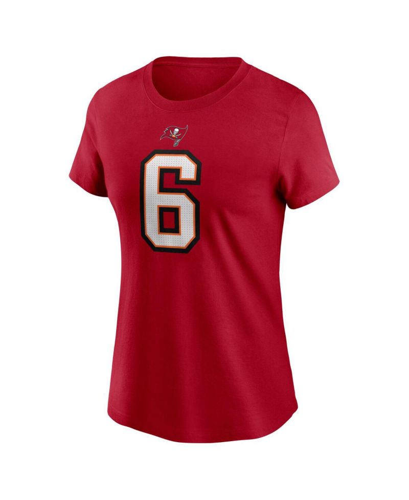 Women's Baker Mayfield Red Tampa Bay Buccaneers Player Name & Number T-Shirt