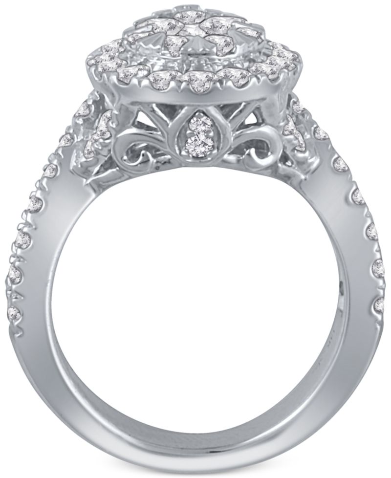 3-Pc. Diamond Pear Cluster Bridal Set (2 ct. t.w.) in 14k White Gold