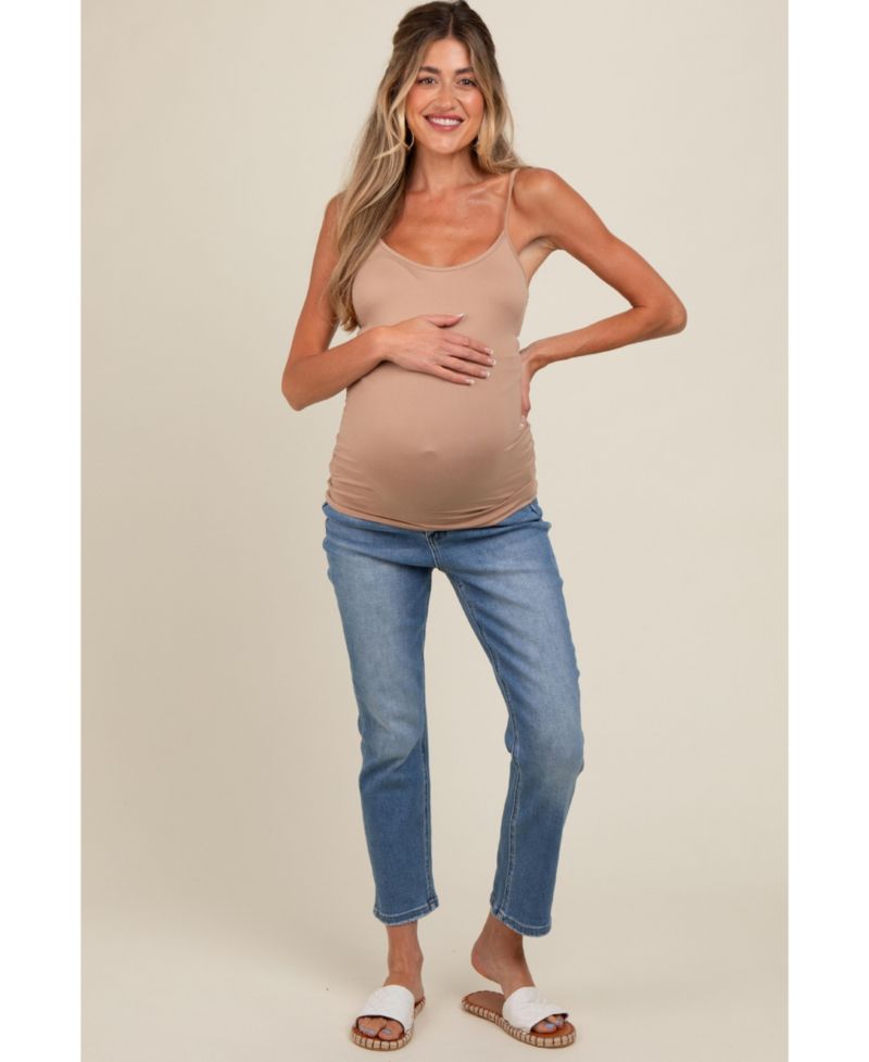 Women's Blue Slim Straight Ankle Crop Jeans