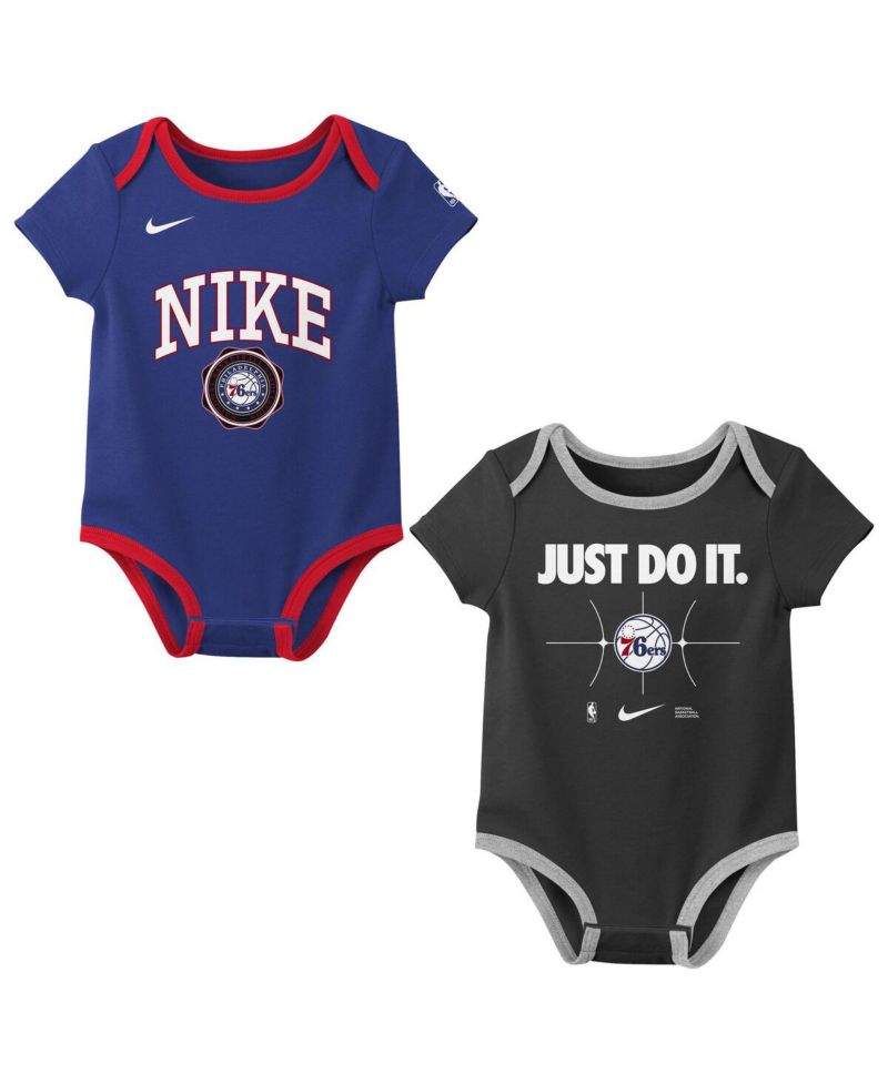 Newborn 2-Pack Royal/Black Philadelphia 76ers Just Do It Bodysuit Set
