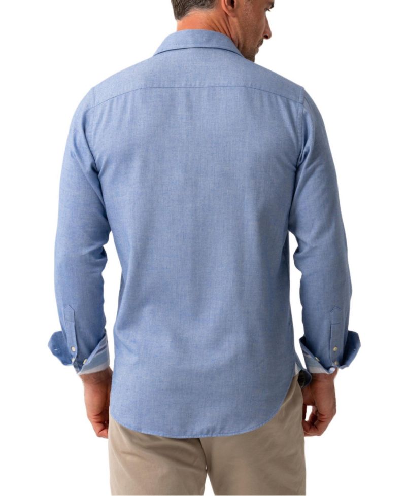 Big & Tall Long Sleeve Cotton Merino Wool Shirt