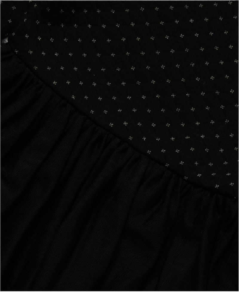 Girls' 4-16 Long-Sleeve Mixed-Media Fit & Flare Dress