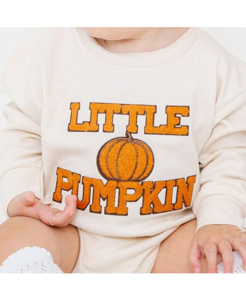 Baby Girl and Boy Little Pumpkin Patch Long Sleeve Romper