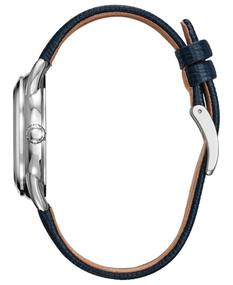 Women's Mickey and Minnie in Tandem Navy Leather Strap Watch 36mm