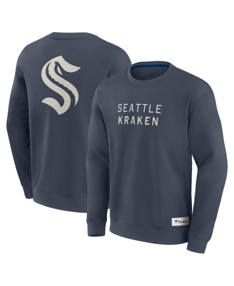 Men's Blue Seattle Kraken Elements Future Ground Lettering Pullover Sweatshirt
