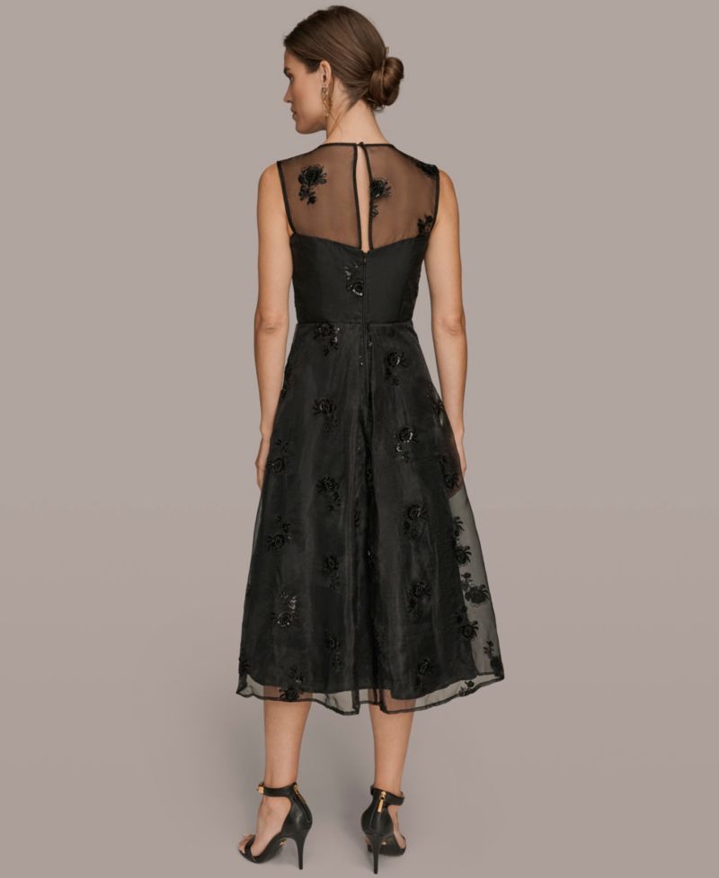 Women's Sleeveless Illusion Cocktail Dress