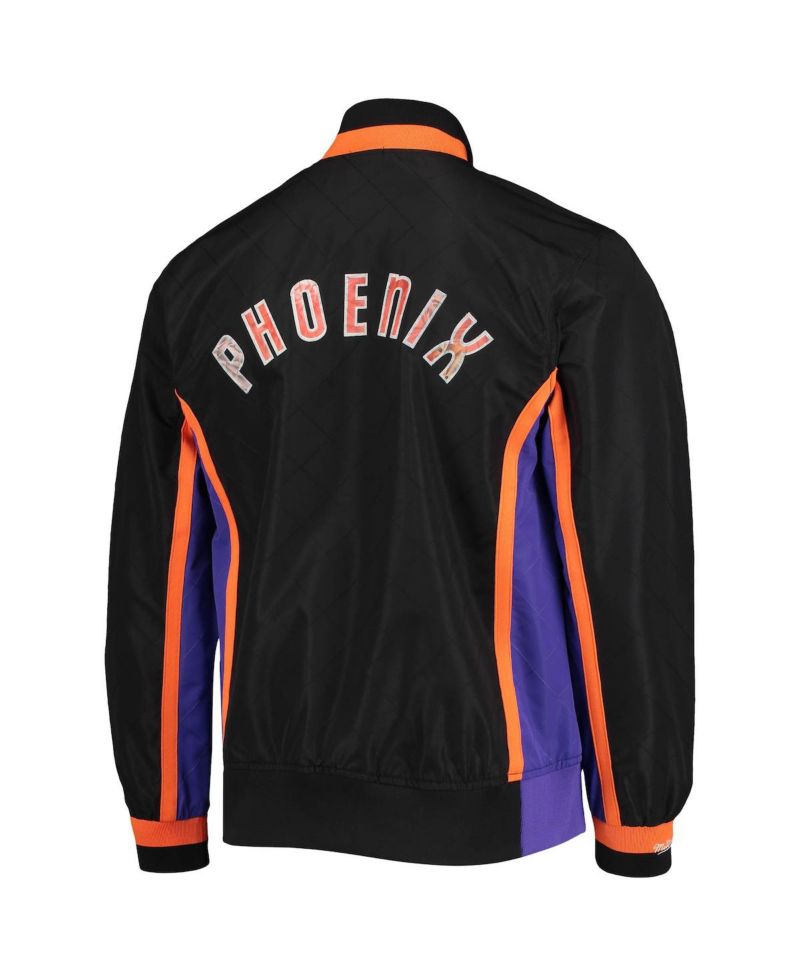 Men's Phoenix Suns Black Hardwood Classics 75th Anniversary Authentic Warmup Full-Snap Jacket