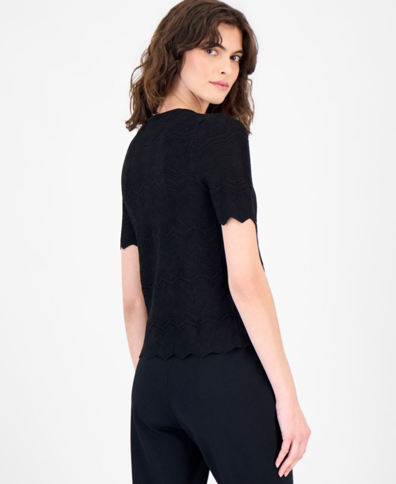 Women's Zigzag Short-Sleeve Cardigan