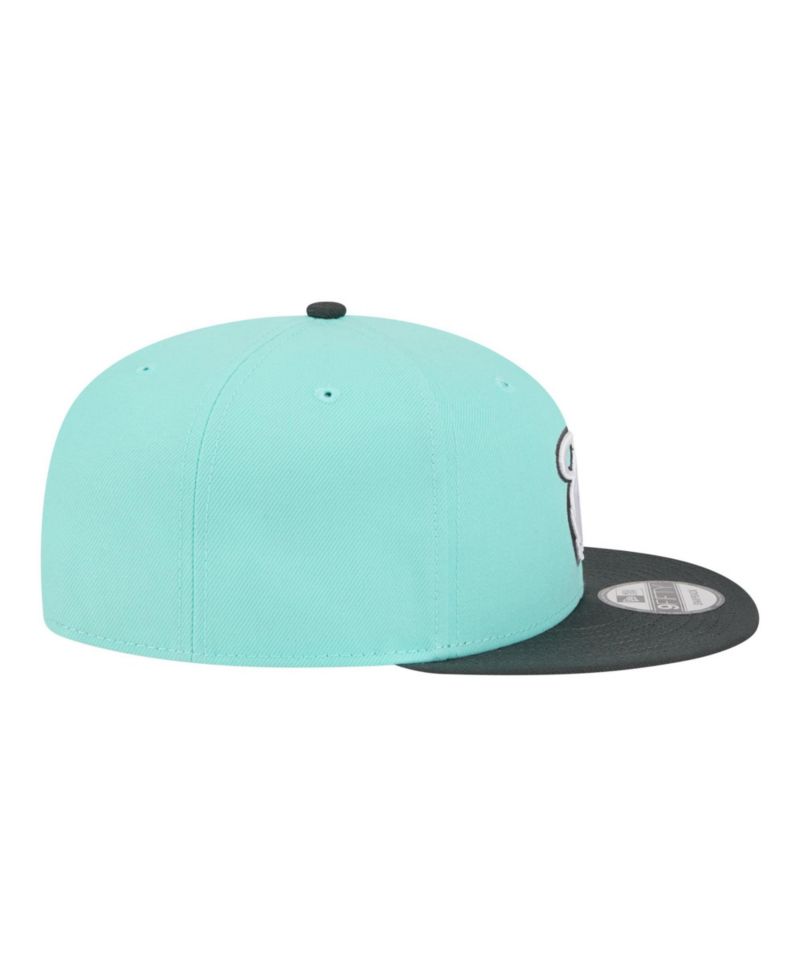 Men's Turquoise/Charcoal Miami Heat Color Pack Two-Tone 9FIFTY Snapback Hat