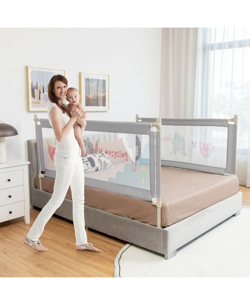 Vertical Lifting Baby Bed Rail with Secure Lock for Safe Sleep