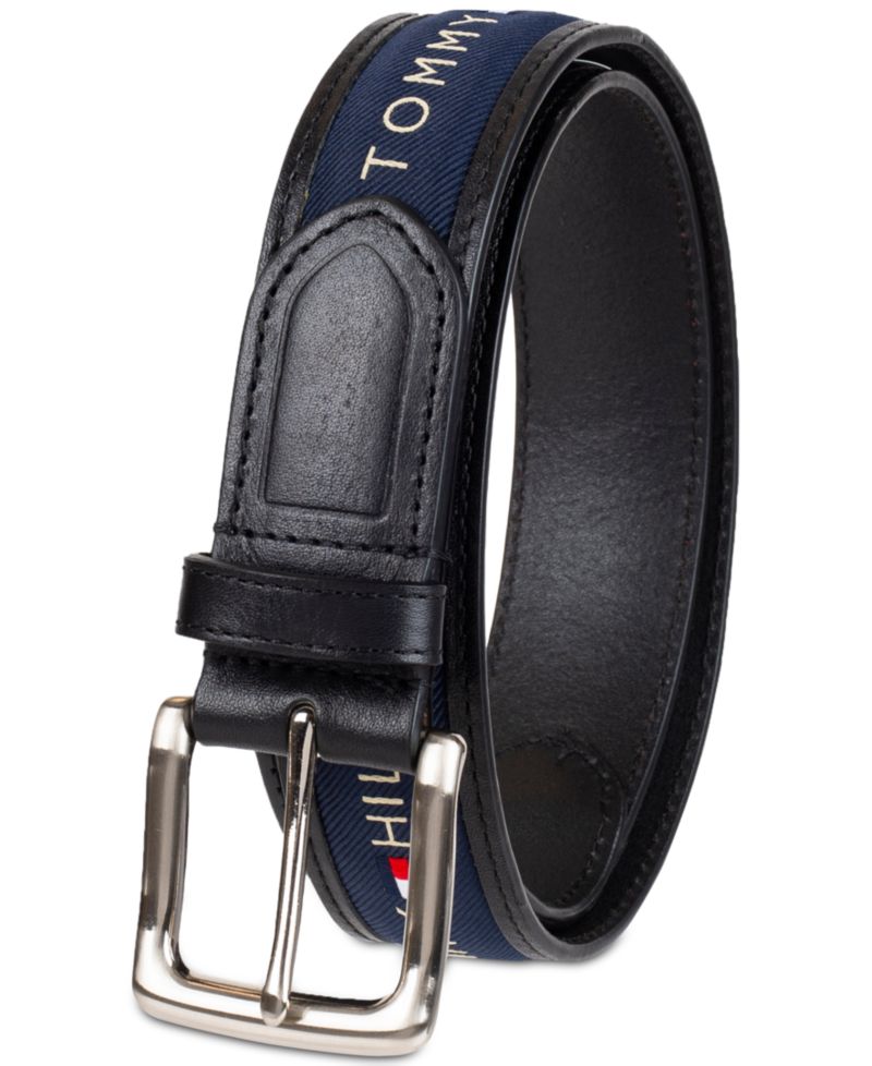 35MM Men's Tri-Color Ribbon Inlay Leather Belt