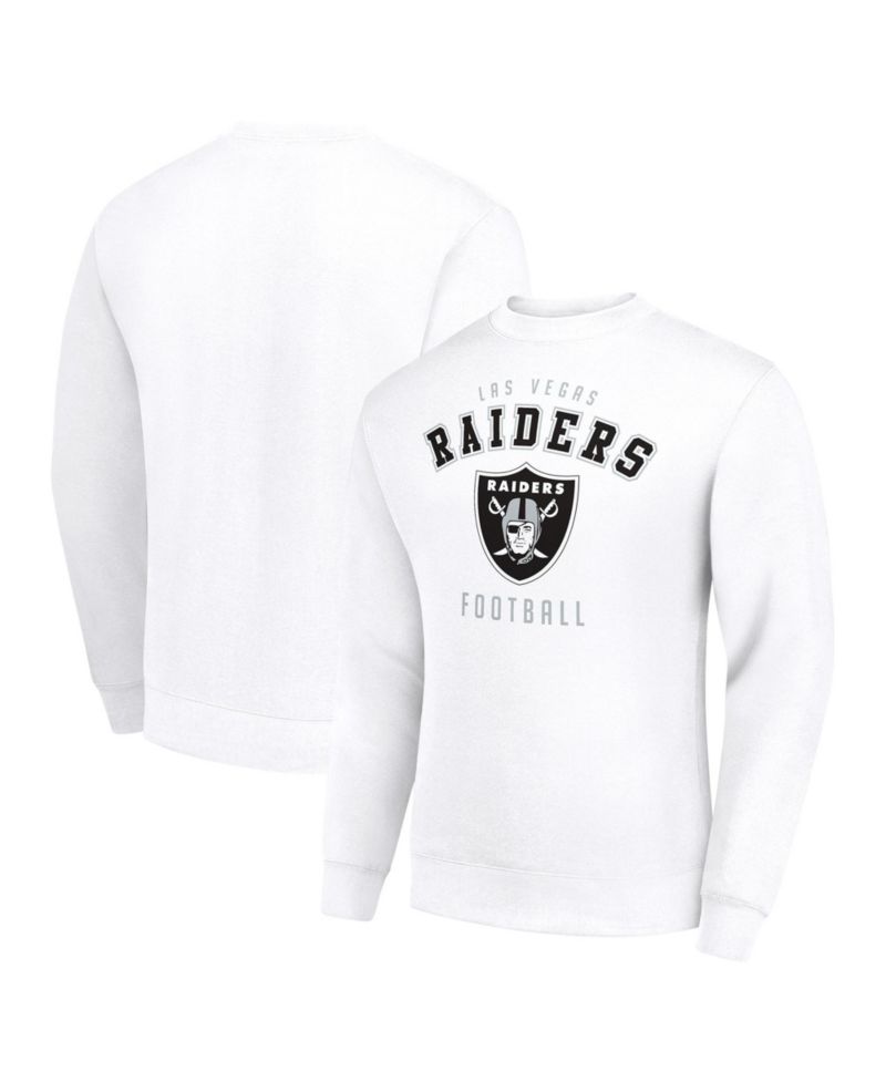 Men's White Las Vegas Raiders Team Logo Pullover Sweatshirt