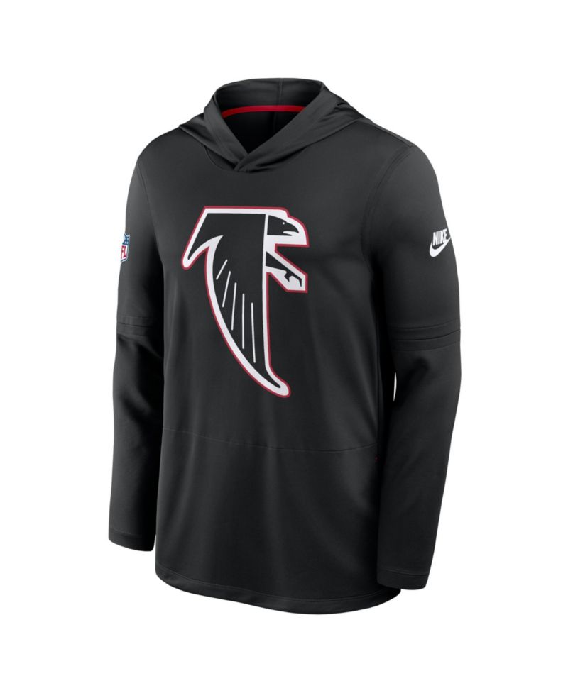 Men's Black Atlanta Falcons Sideline Dri-FIT Long Sleeve Hooded T-Shirt