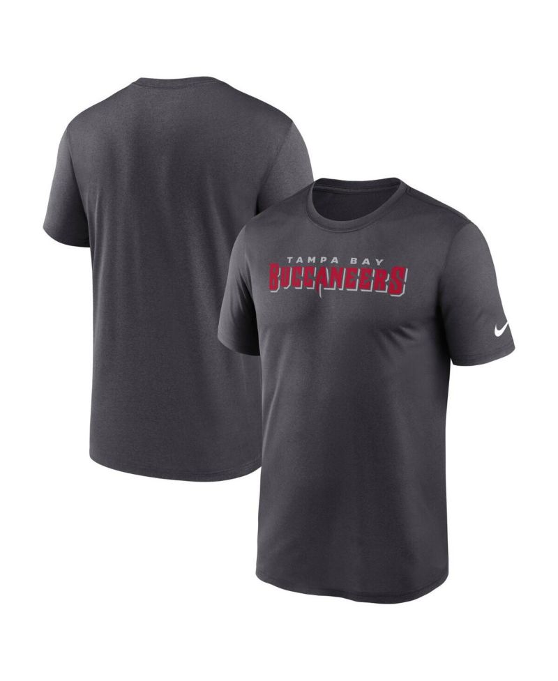 Men's Pewter Tampa Bay Buccaneers Primetime Legend Wordmark Performance T-Shirt