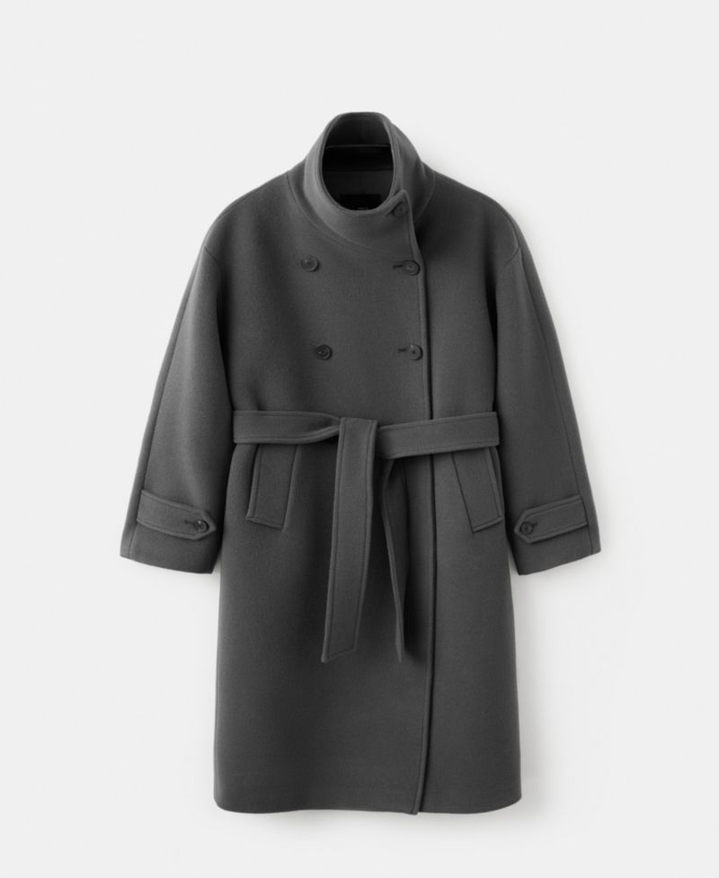 Women's Belt Woolen Coat