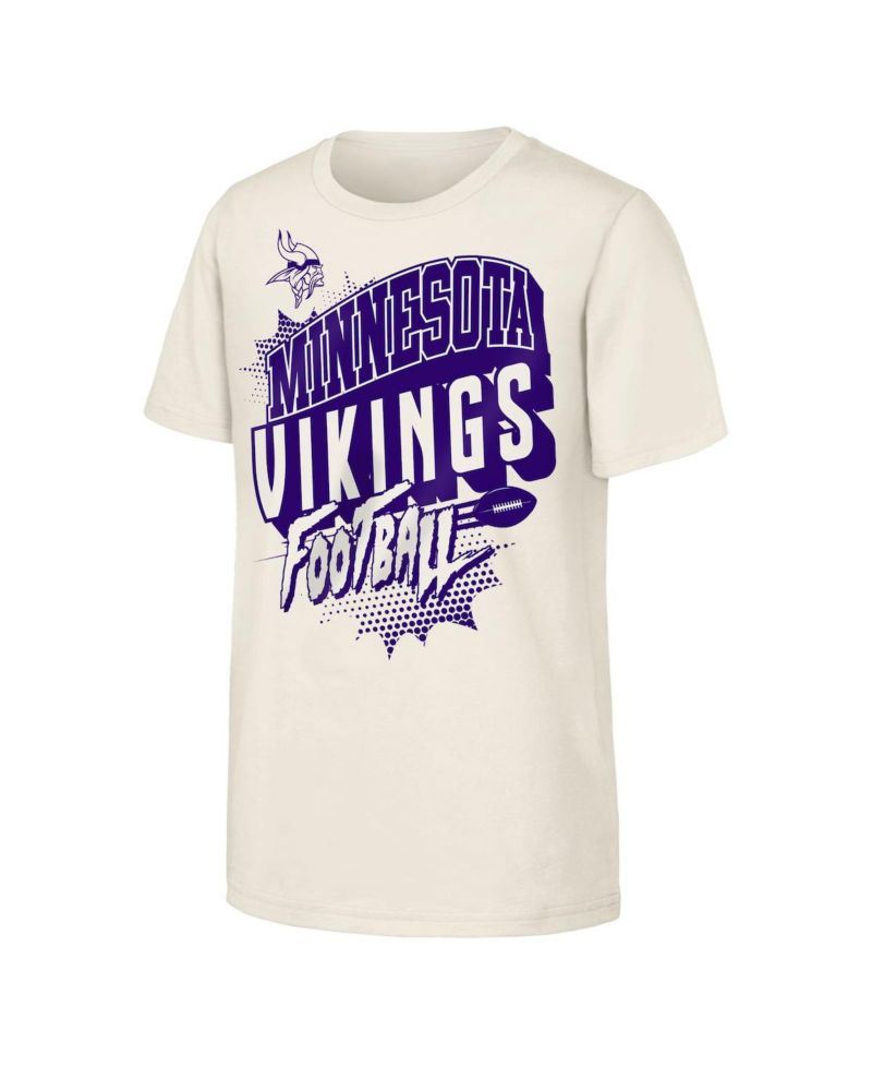 Big Boys and Girls Natural Minnesota Vikings Action Comic T-Shirt