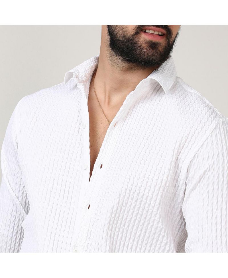 Men's Chalk White Twisted Crease Shirt