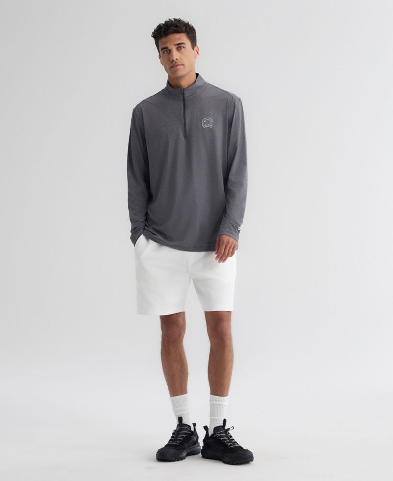 Men's Charcoal Chicago Cubs Clutch Quarter-Zip Pullover Sweatshirt
