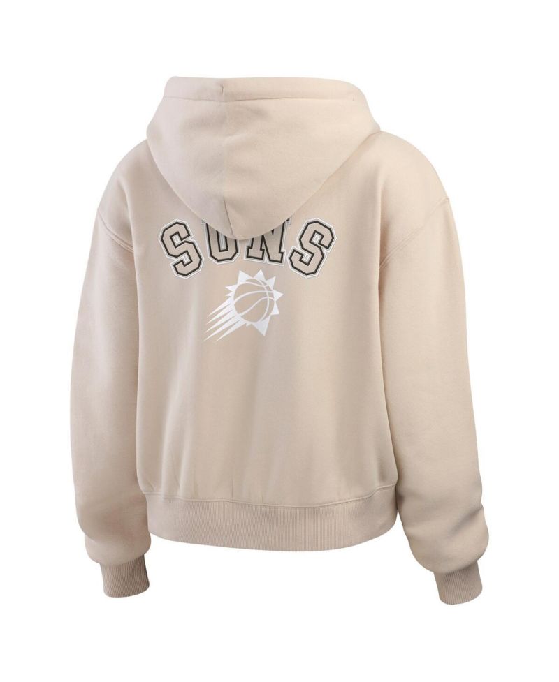 Women's Tan Phoenix Suns Tonal Felt Patch Full-Zip Hoodie