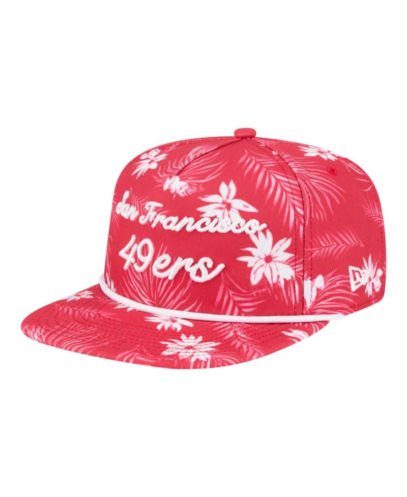 Men's Scarlet San Francisco 49ers Palm Print A-Frame 9FIFTY Snapback Hat