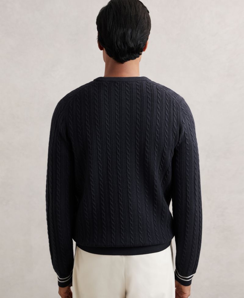 Men's Luca Regular Fit Cable-Knit Wool-Blend Sweater