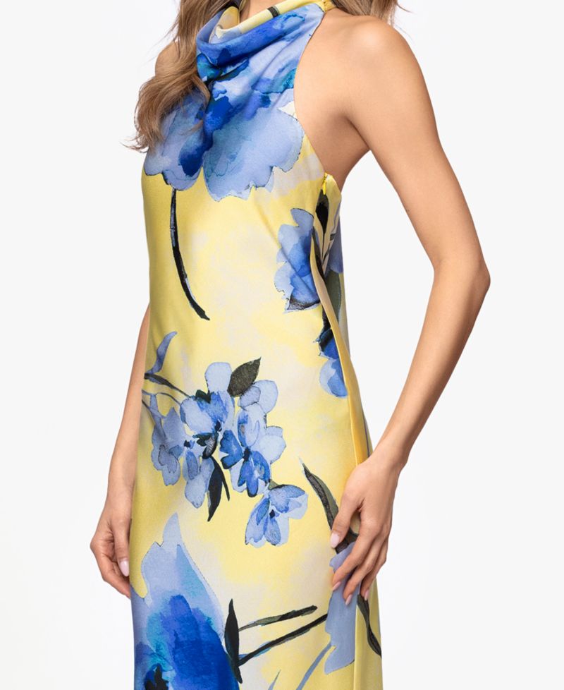 Women's Cowl Neck Printed Gown