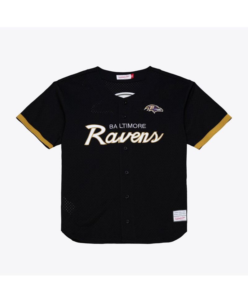 Men's Black Baltimore Ravens Head Coach Mesh Full-Button Fashion Jersey