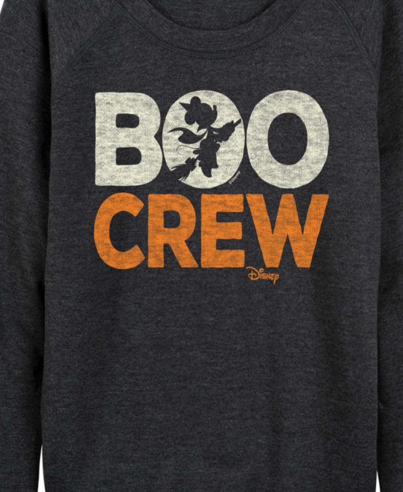 Plus Size Disney Halloween Minnie Mouse Boo Crew French Terry Long Sleeve T-Shirt