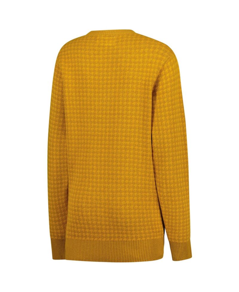Men's and Women's Gold LSU Tigers Renew Knit Vintage Houndstooth Sweater
