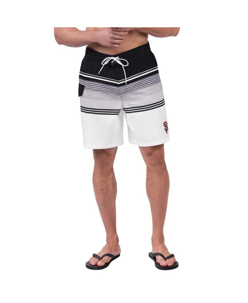 Men's Black/White San Francisco Giants Jump Shot Volley Board Shorts