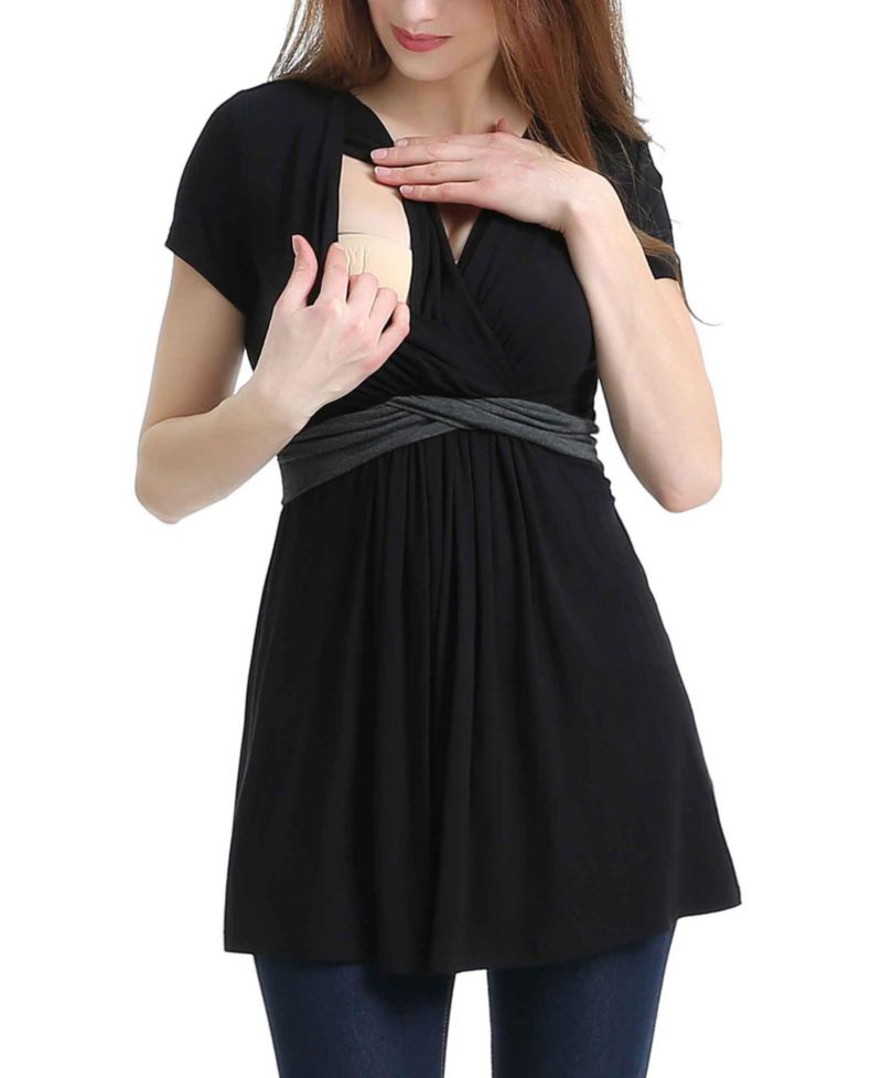 Maternity kimi + kai Nursing Colorblock Tunic Top