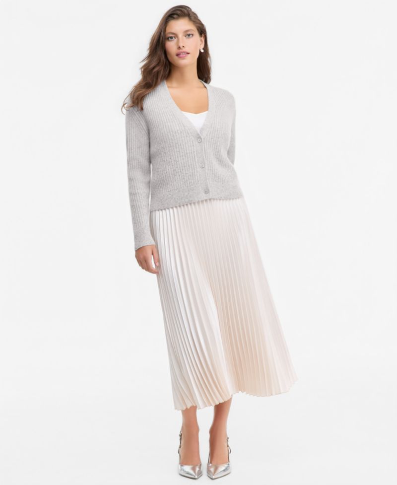 Women's 100% Cashmere Embellished Boyfriend Cardigan