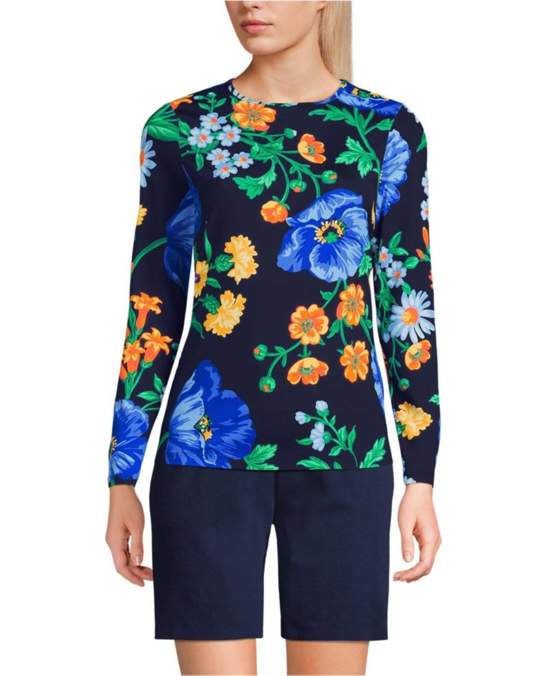 Women's Long Sleeve Crewneck Garden Tee - Sunshade UPF 50 Quick Dry