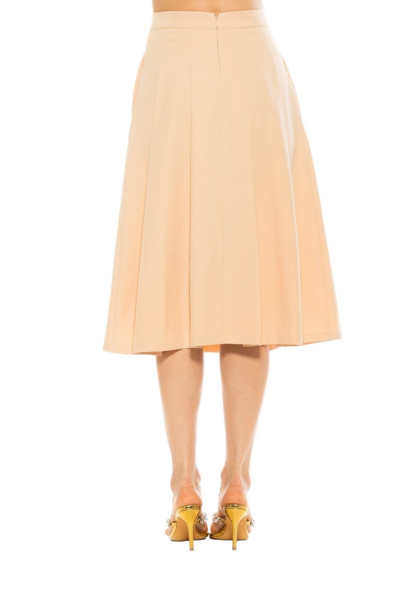 Women's Illia Pleated Midi Skirt With Waistband
