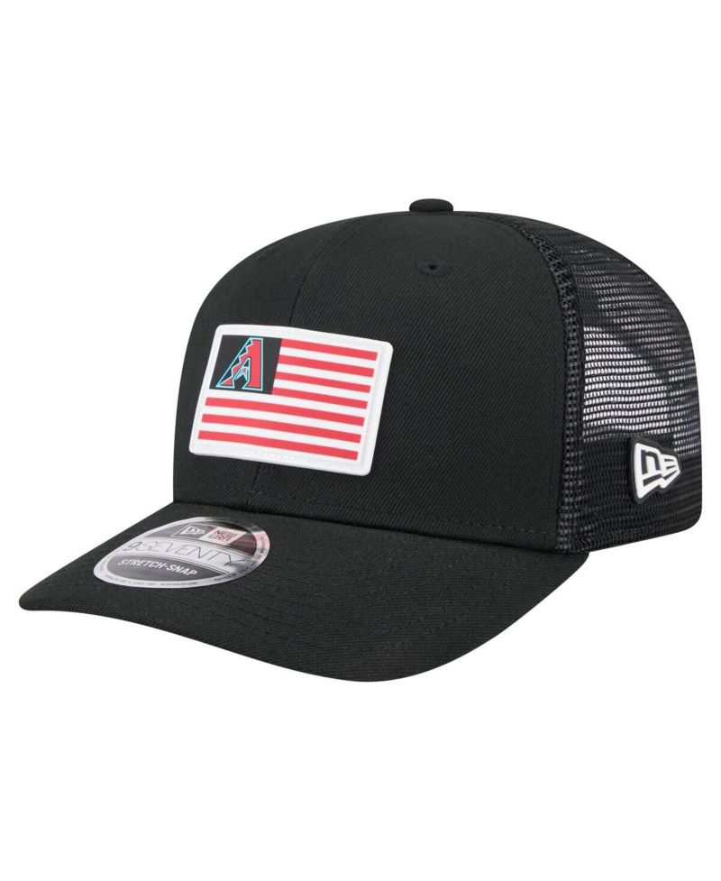 Men's Black Arizona Diamondbacks Flag 9SEVENTY COOLERA Stretch-Snap Hat